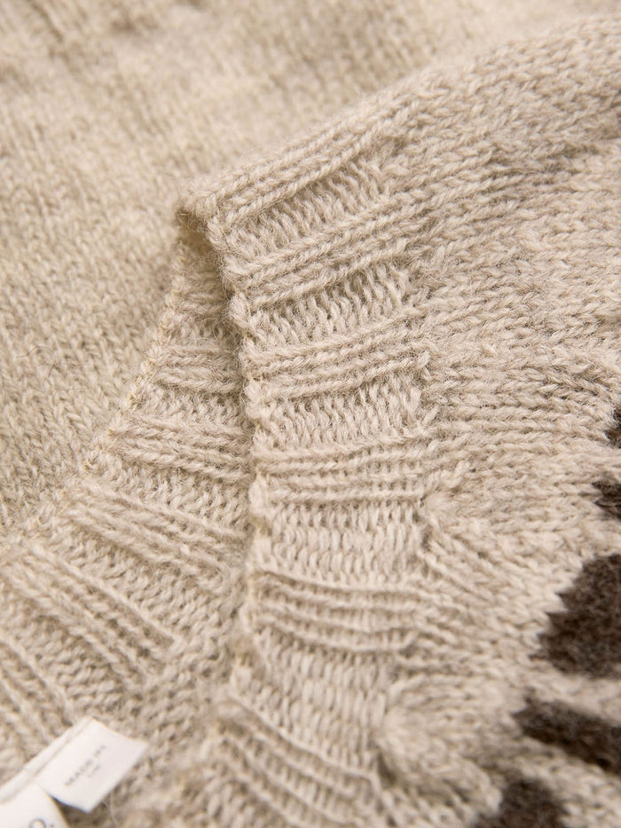 British Wool Chevron Yoke Cardigan