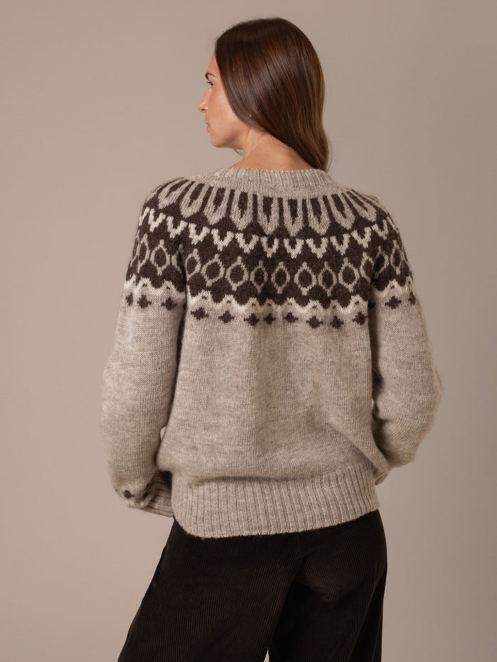 British Wool Chevron Yoke Cardigan