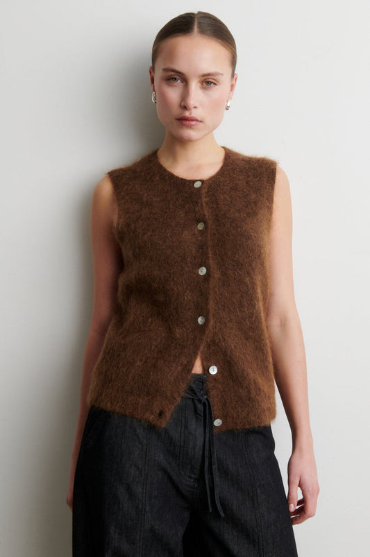 Brook Knit Button Vest