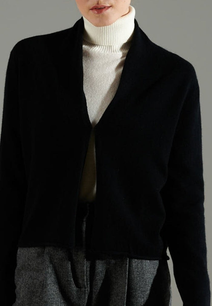 NAMI 2 Cardigan col châle en cachemire noir