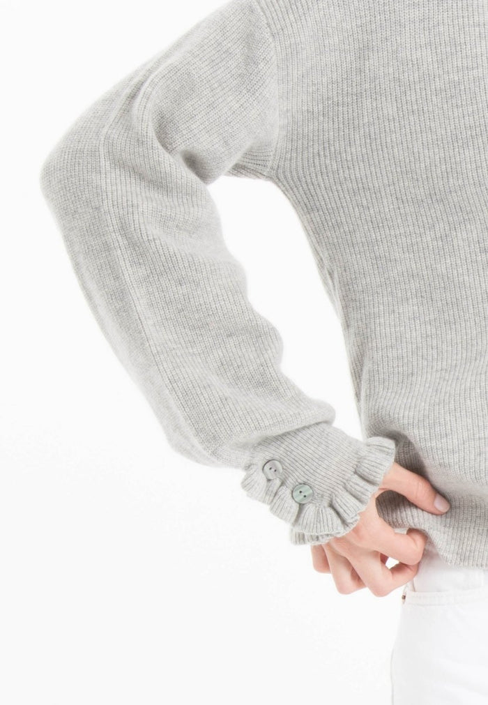 Cardigan cachemire et laine gris femme - KELLY 28