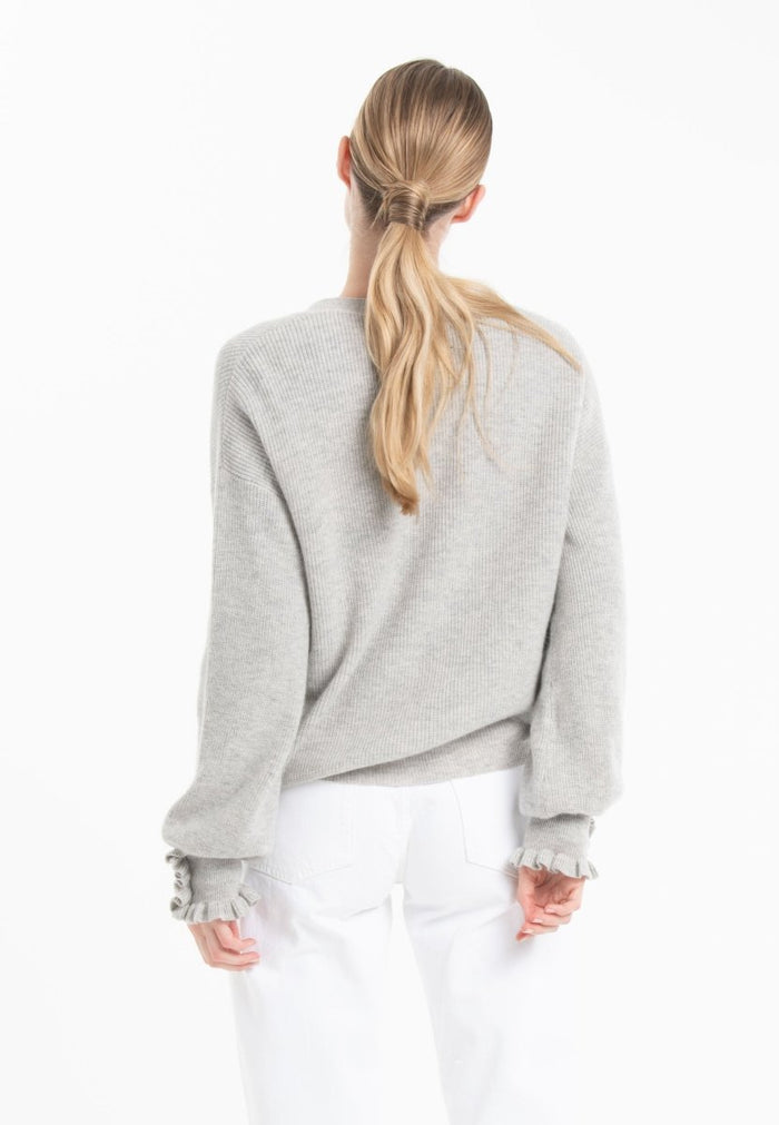 Cardigan cachemire et laine gris femme - KELLY 28