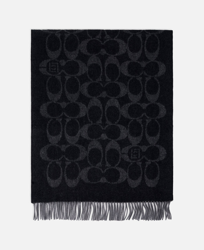 Coach Clot Reversible Horse And Carriage Oversized Muffler (Black)