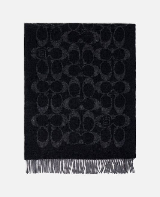 Coach Clot Reversible Horse And Carriage Oversized Muffler (Black)