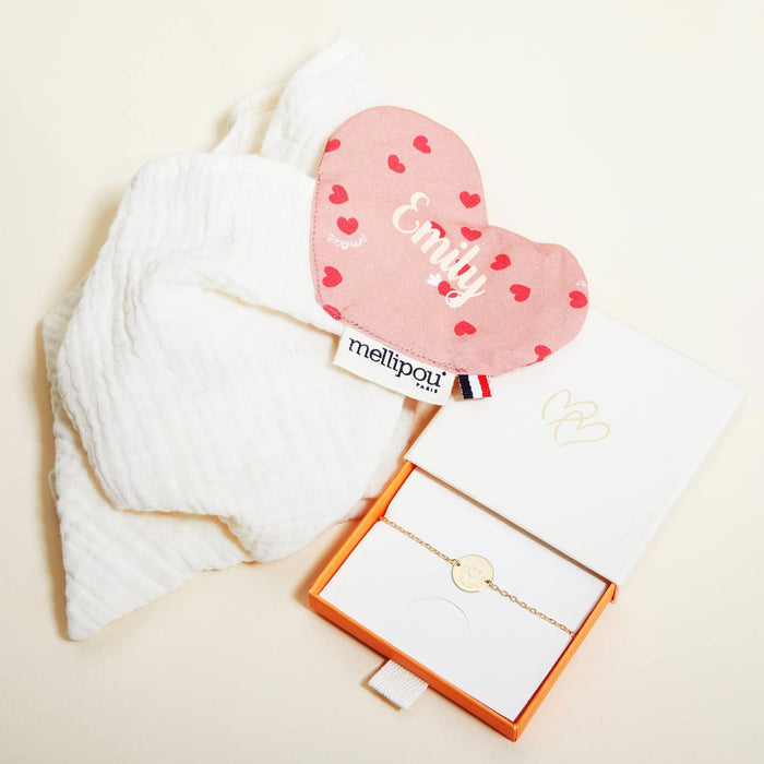 Coffret cadeau Doudou lange et bracelet personnalisé Merci Maman x Mellipou doudou lange MELLIPOU
