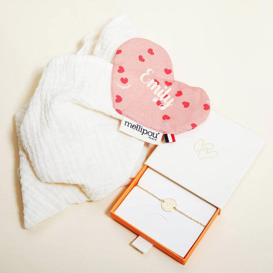Coffret cadeau Doudou lange et bracelet personnalisé Merci Maman x Mellipou doudou lange MELLIPOU