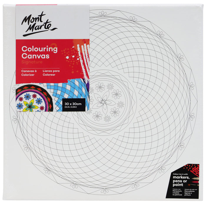 Colouring Canvas Signature 30 x 30cm (11.8 x 11.8in) -  Spirograph Mandala