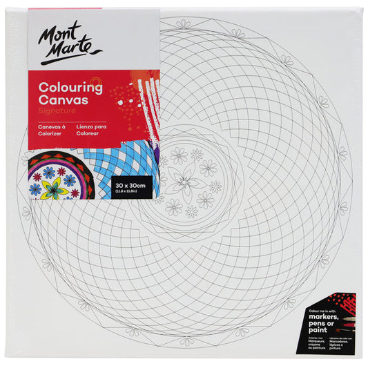 Colouring Canvas Signature 30 x 30cm (11.8 x 11.8in) -  Spirograph Mandala