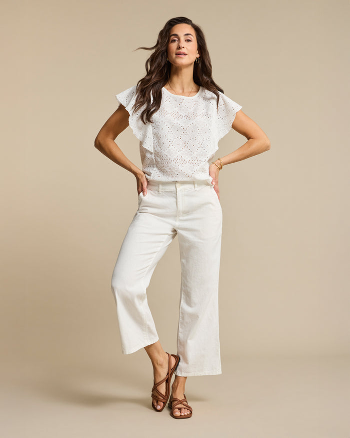 Conny Linen Cotton Off White Culottes