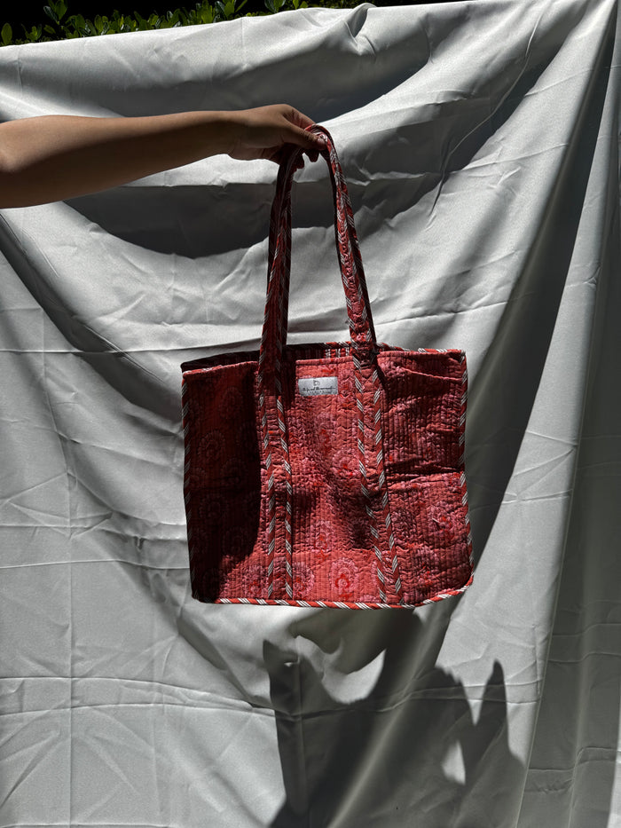 Coral Bloom Tote