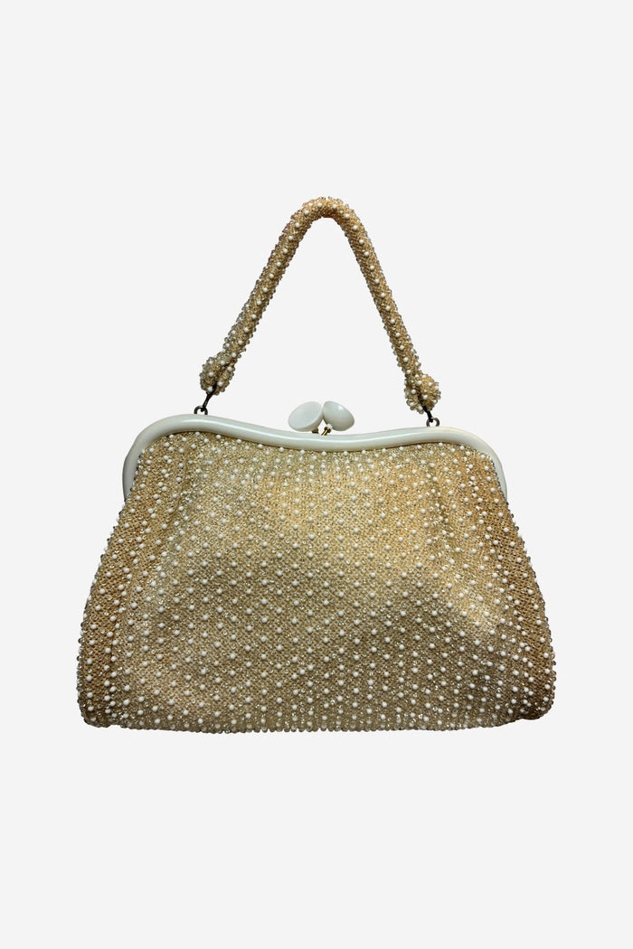 Cordé-Bead Creme Beaded Bag image 0