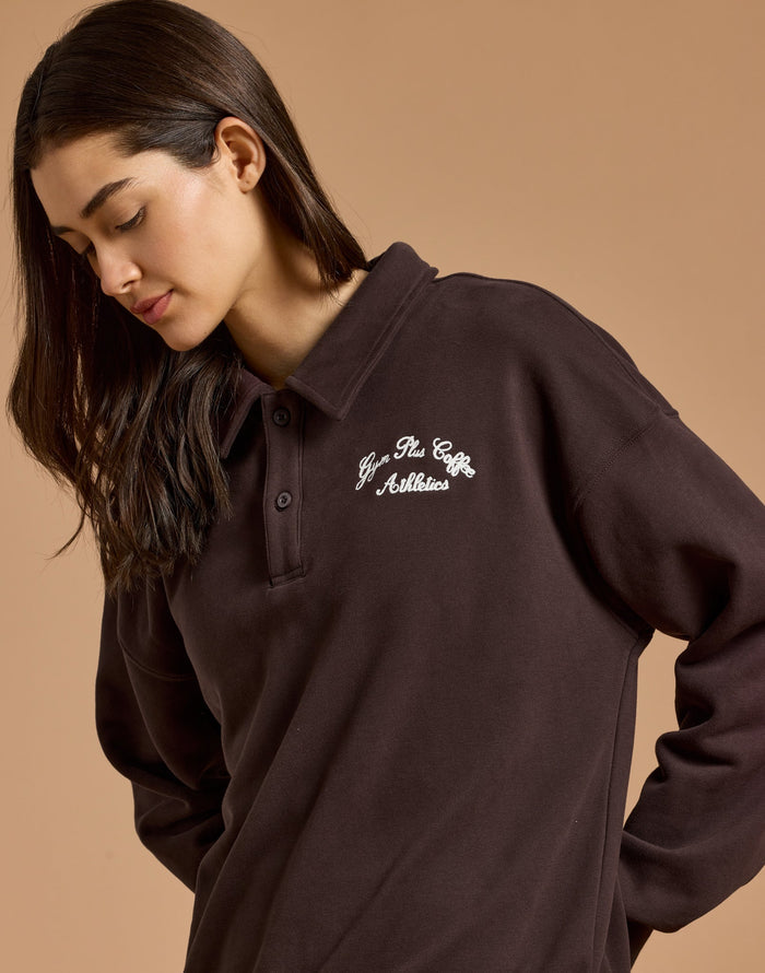 Daily Collared Sweatshirt in Mocha Bean