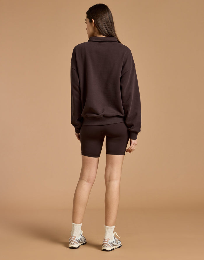 Daily Collared Sweatshirt in Mocha Bean