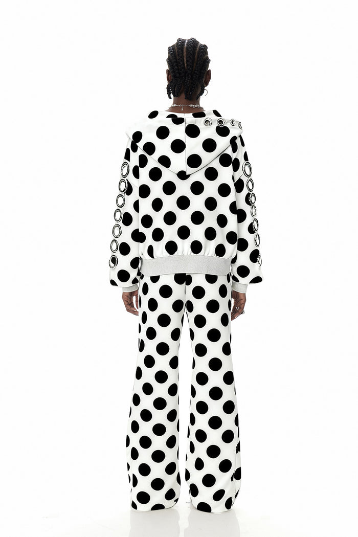 Daniyal Eyelet Dot Straight Pants