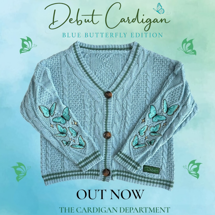 Debut Cardigan: Blue Butterfly Edition 🦋
