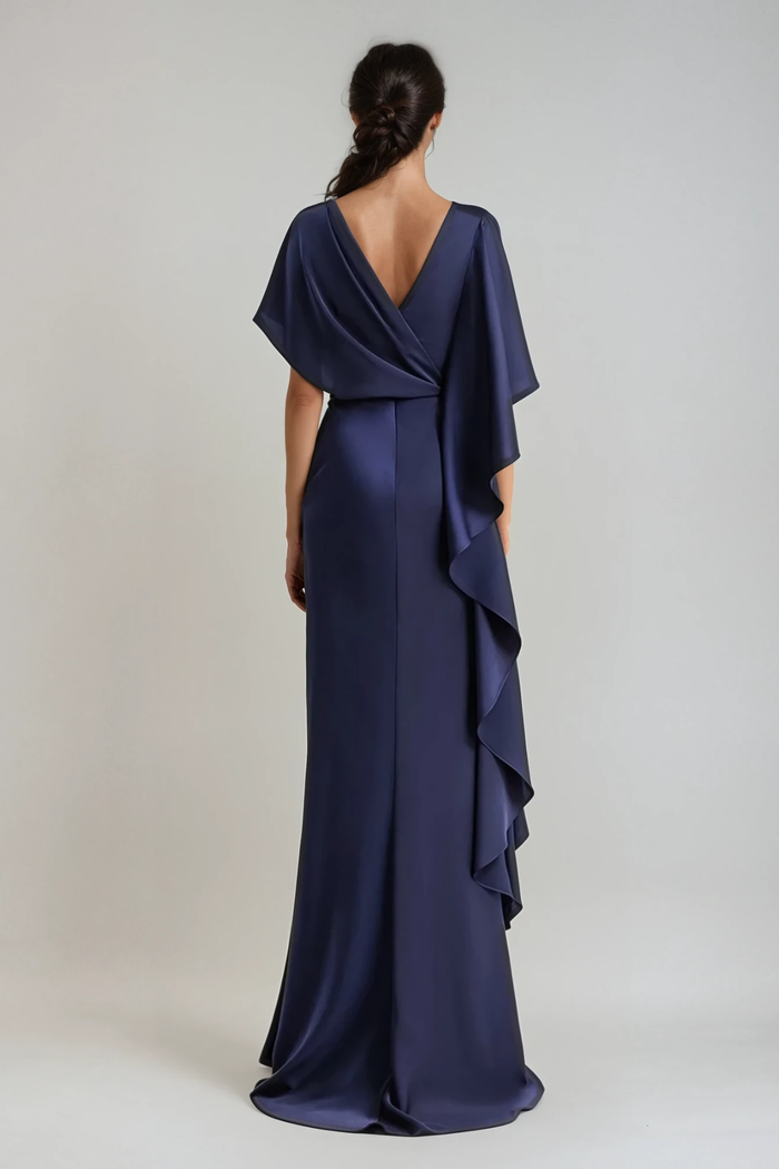 Dhananjay Asymmetric Ruffle Maxi Dress