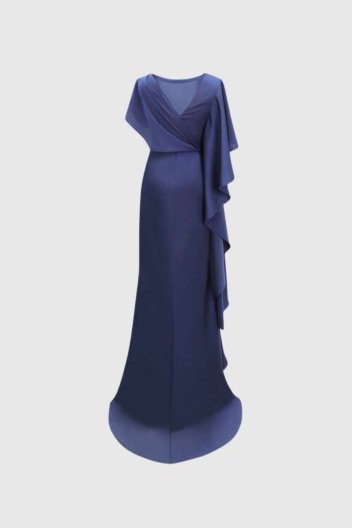Dhananjay Asymmetric Ruffle Maxi Dress