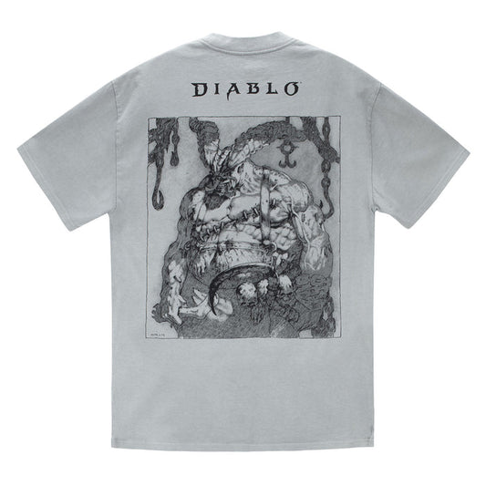 Diablo Butcher Sketch Grey T-Shirt - Back View