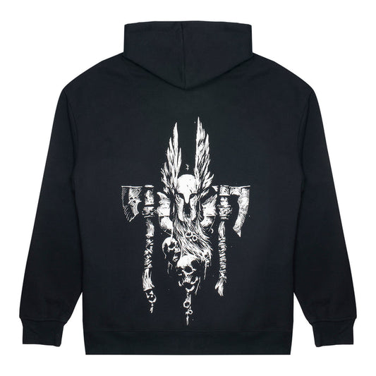 Diablo IV Barbarian Sigil Black Zip-Up Hoodie - Back View