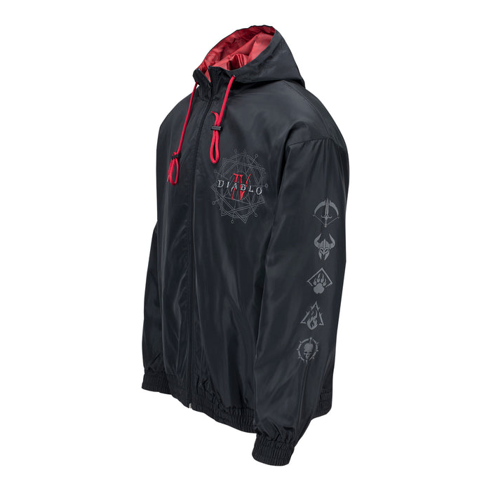 Diablo IV Windbreaker Black Jacket - Left Side View