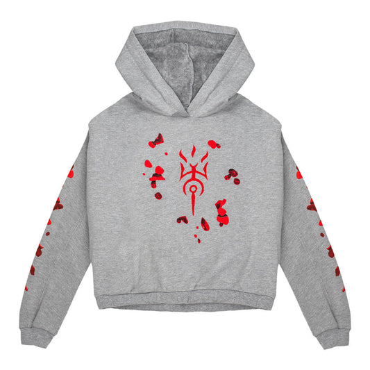 Diablo IV Triune Women's Grey Cinched Hoodie - Front View