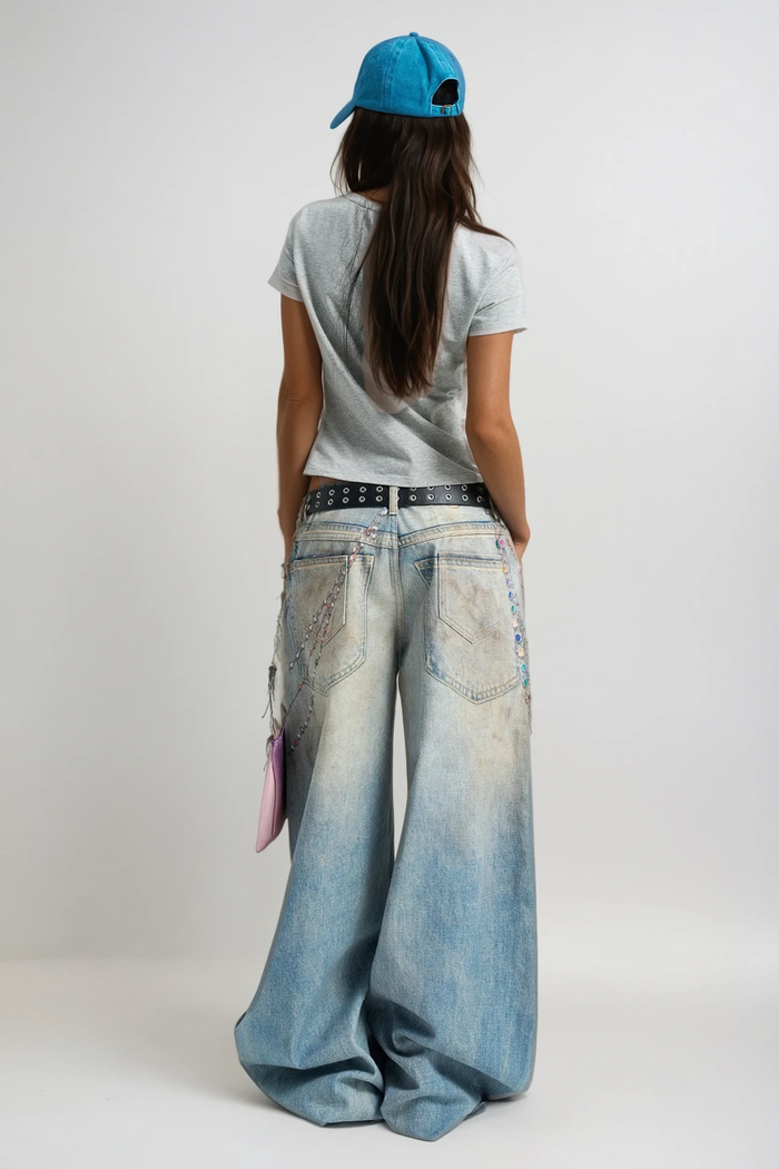 Diann Print Barrel Jeans