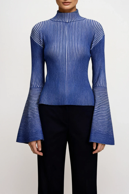 Digby Bell Sleeve Stripe Knit Top