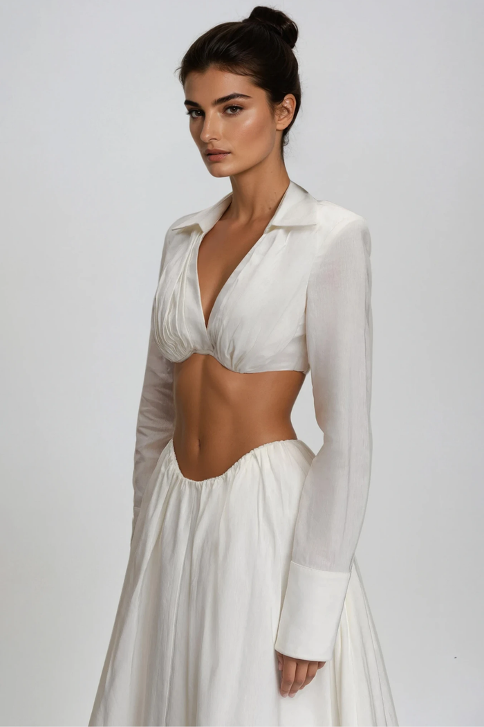 Diklah Long Sleeve Crop Skirt Set
