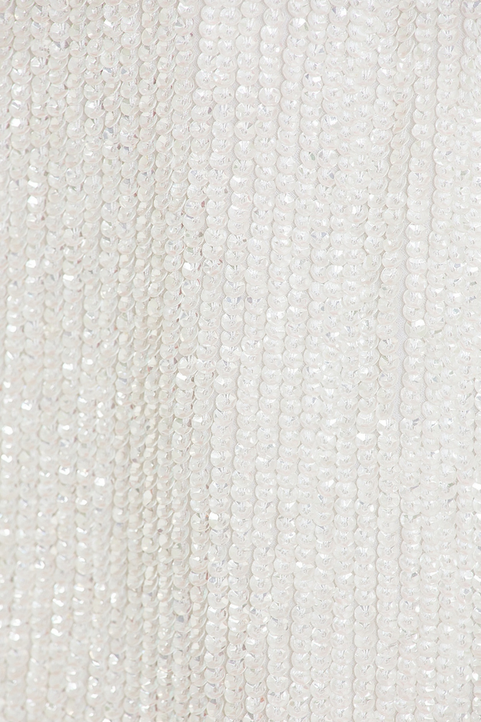 Dilan Strapless Feather Sequin Mini Dress