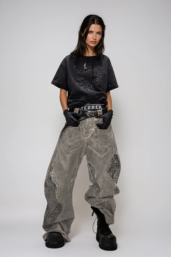 Dima Asymmetric Fringe Jeans