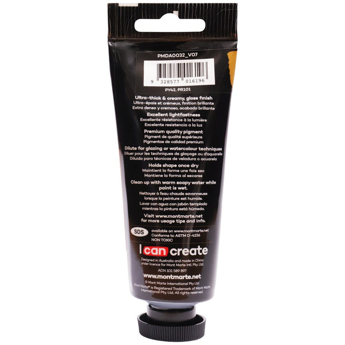 Dimension Acrylic Premium 75ml Tube - Raw Sienna