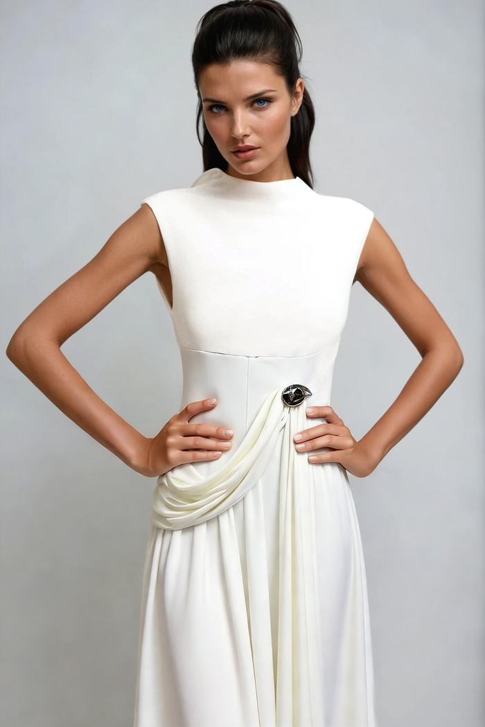 Dimitrije Sleeveless Ruch Maxi Dress