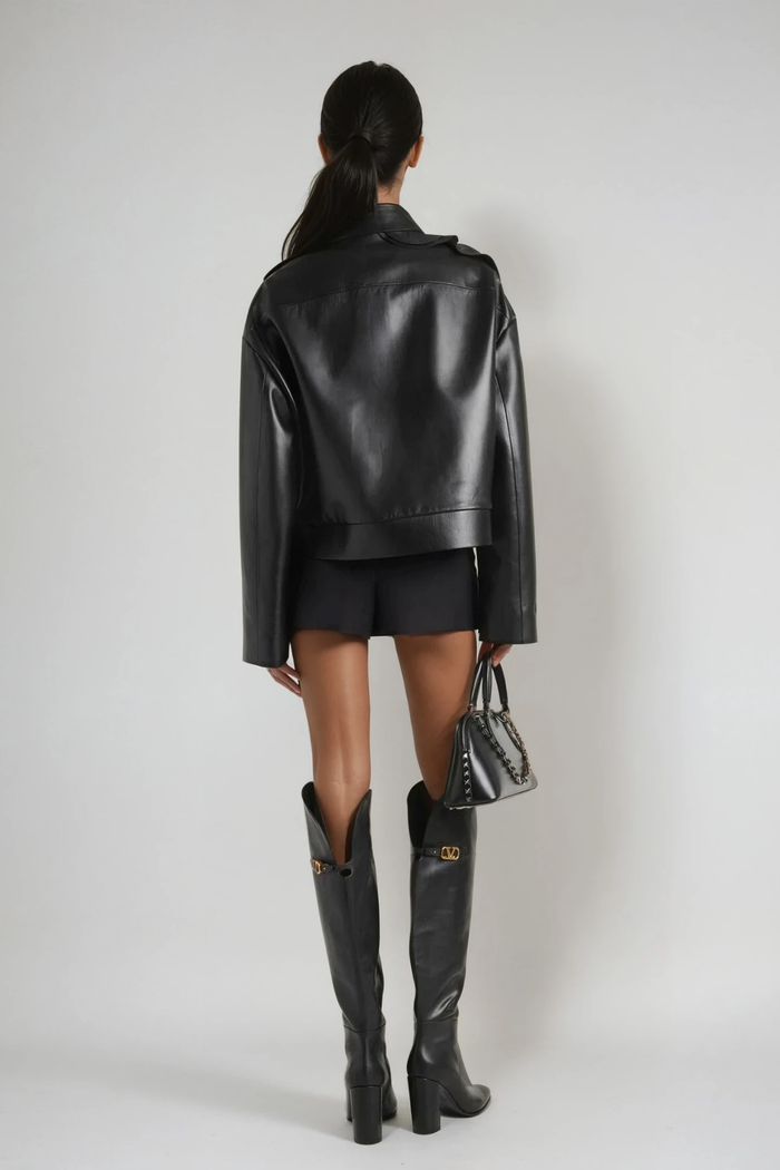 Dipa Flower Leather Jacket