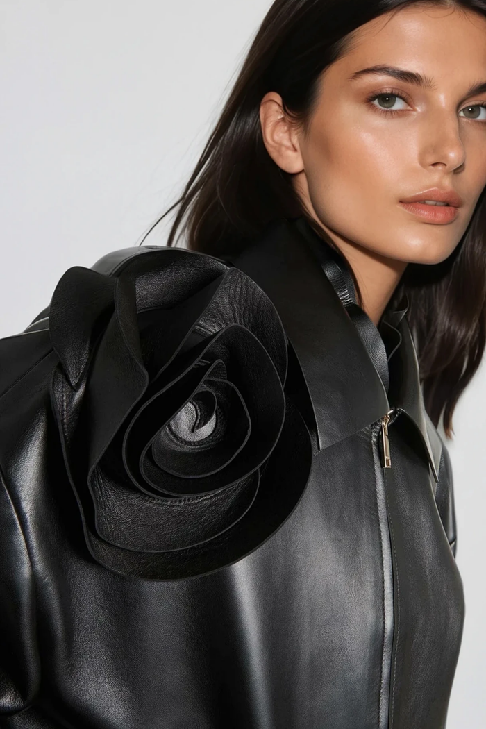 Dipa Flower Leather Jacket