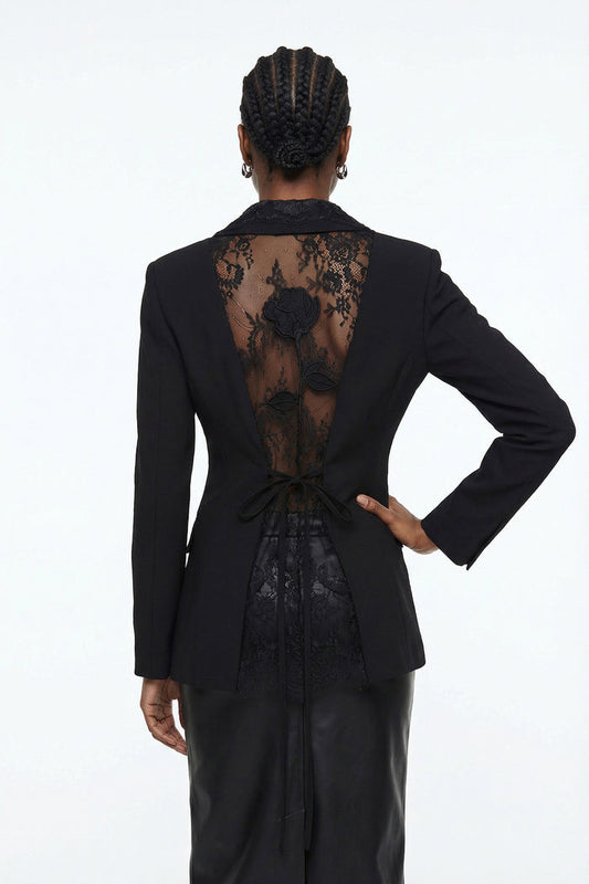 Disha Lace Floral Blazer