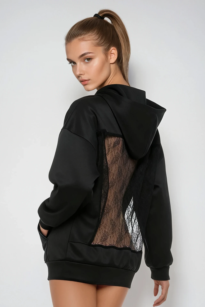 Divna Hooded Lace Top