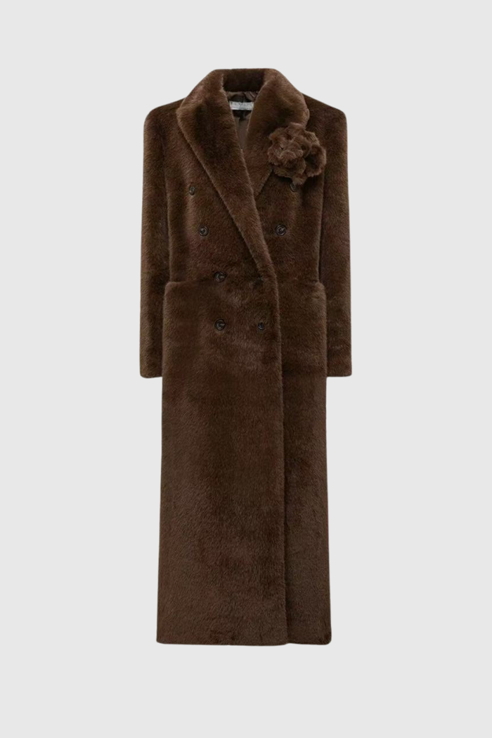 Dizzy Flower Faux Fur Coat
