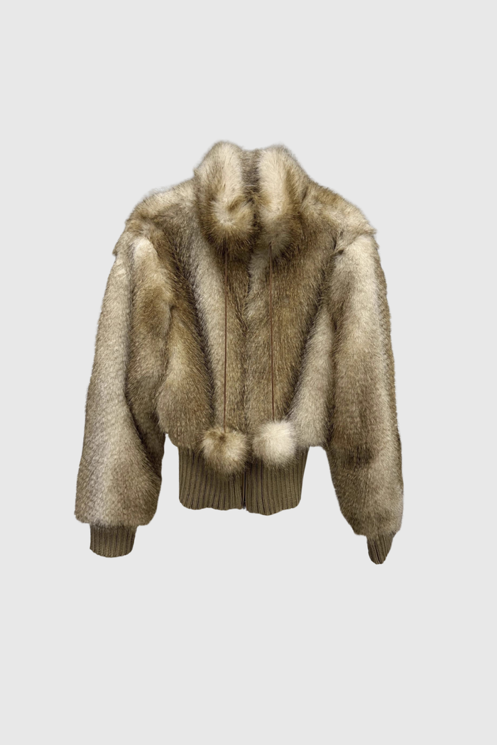 Dmitrijs Deconstruct Faux Fur Jacket