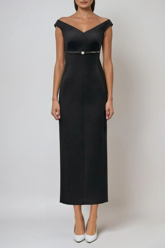 Domagoj Off Shoulder Bodycon Maxi Dress In Black