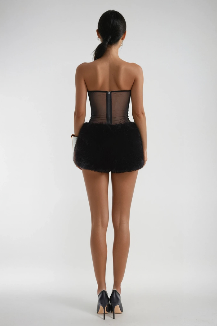 Dominador Strapless Lace Skirt Set