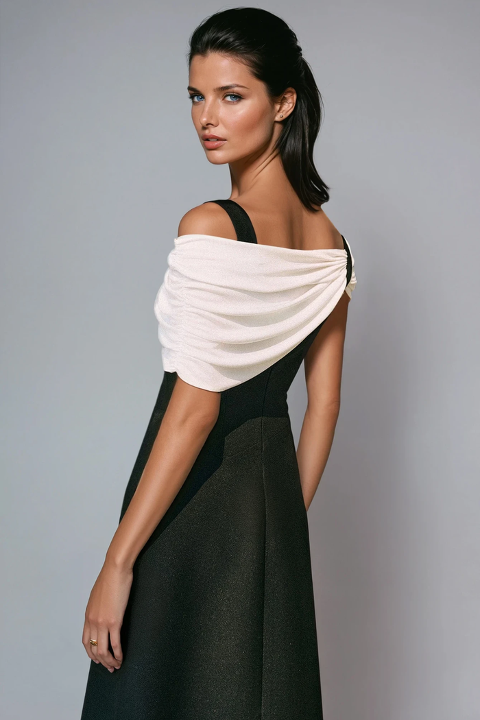 Dominykas Asymmetric Off Shoulder Midi Dress