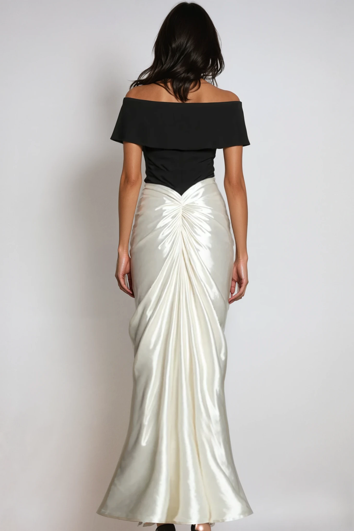 Domitian Off Shoulder Split Maxi Dress