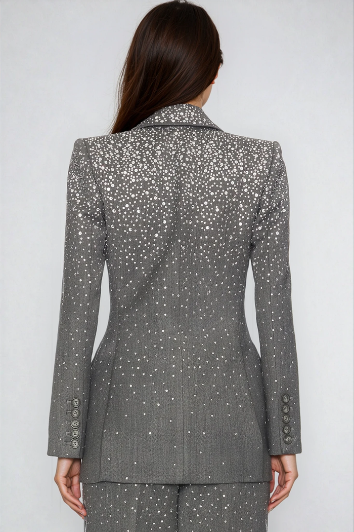 Domnius Plunge Rhinestone Blazer