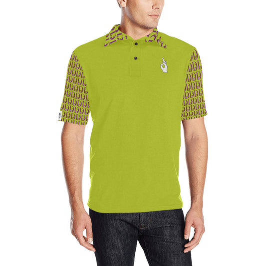 DTI Chartruese Collar Design Polo Men'sShirt