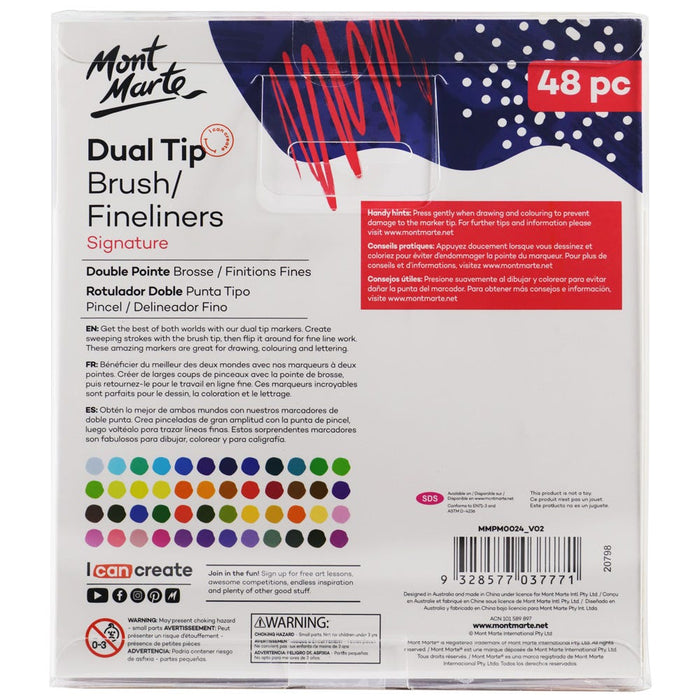 Dual Tip Brush/Fineliners Signature  48pc