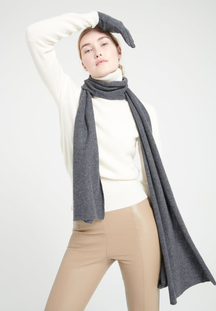 Echarpe en cachemire gris anthracite