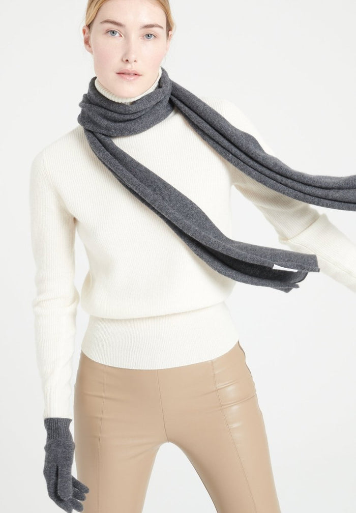 Echarpe en cachemire gris anthracite