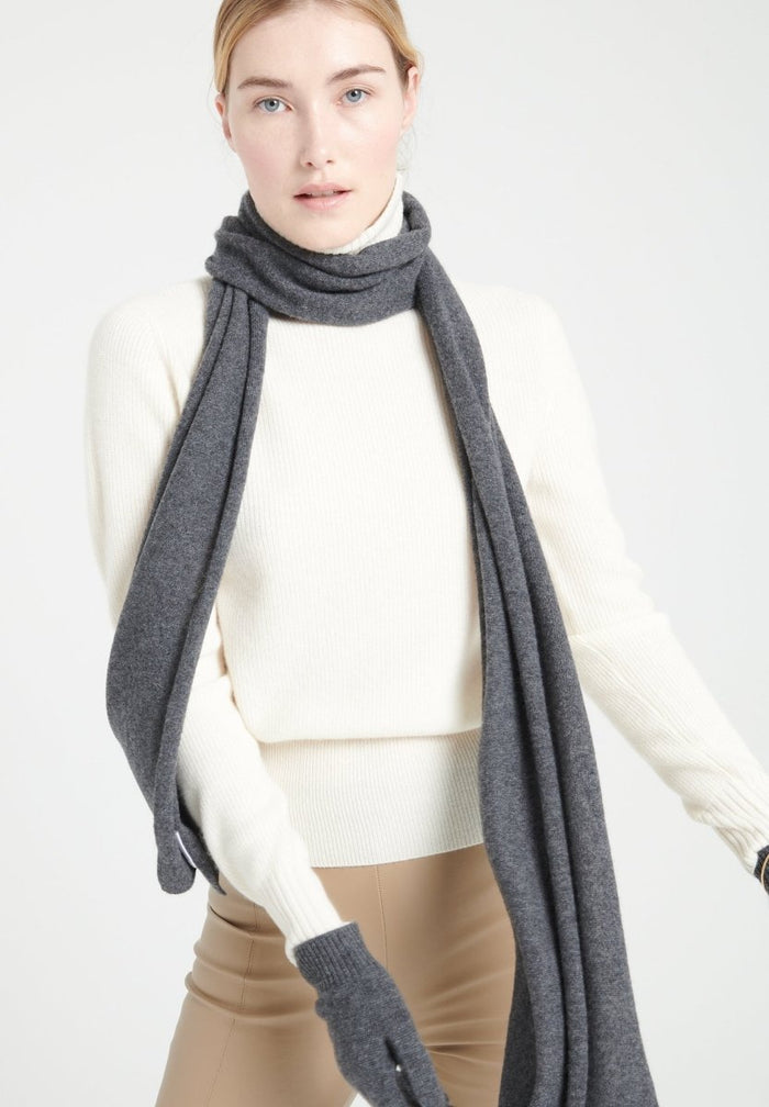 Echarpe en cachemire gris anthracite