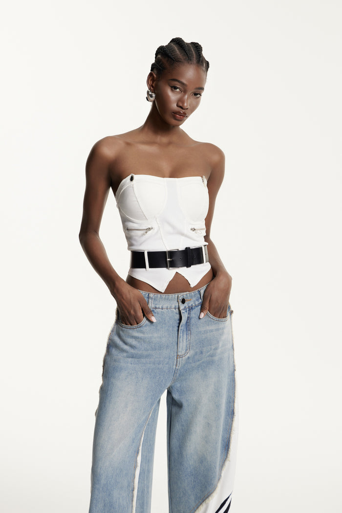 Edmondo Strapless Buckle Top