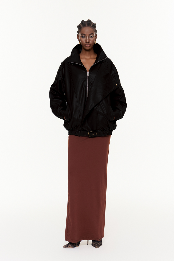 Egor Deconstruct Leather Jacket In Black
